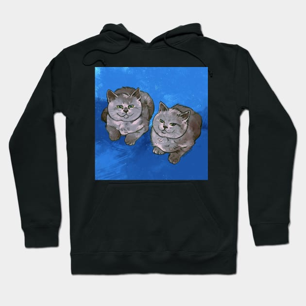 Two of Them Cats Hoodie by Catwheezie